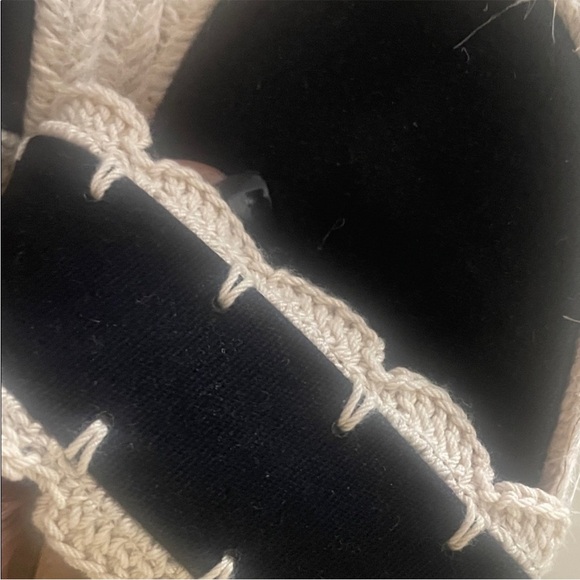 Cato Black and Cream Espadrille Wedges - Picture 4 of 4